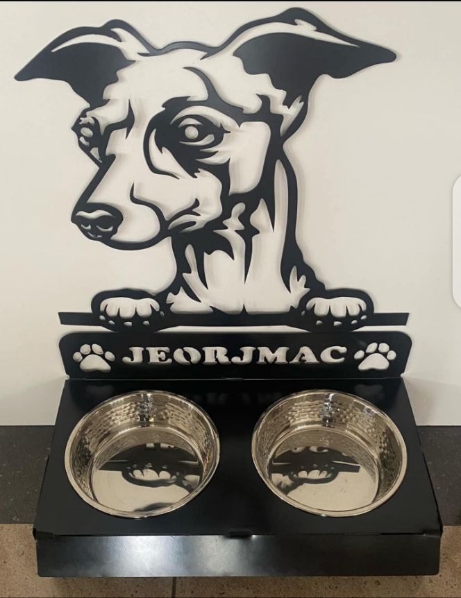 Personalized French Bulldog Feeding Station