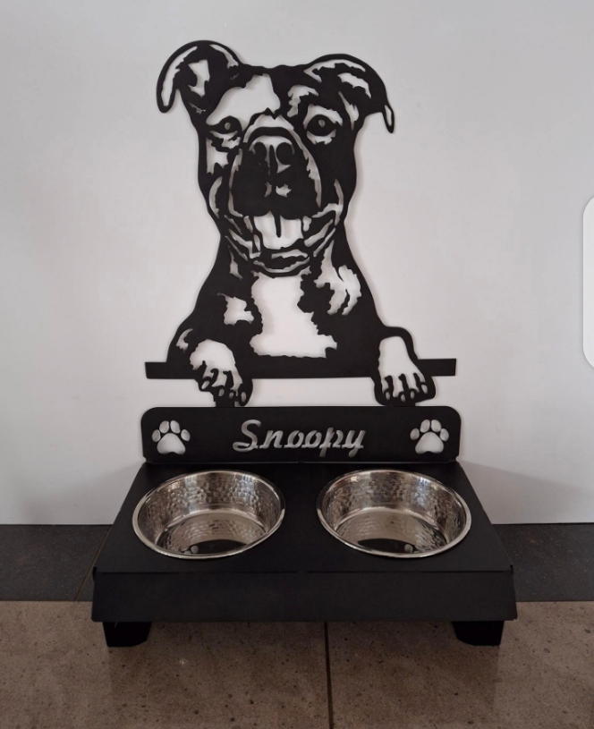Personalized French Bulldog Feeding Station