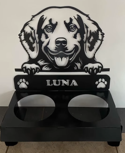 Personalized French Bulldog Feeding Station