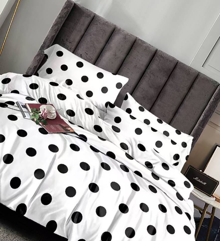 Chic Polka Dot Duvet Set.6by7 Duvet+Bedsheets+4 pillowcases