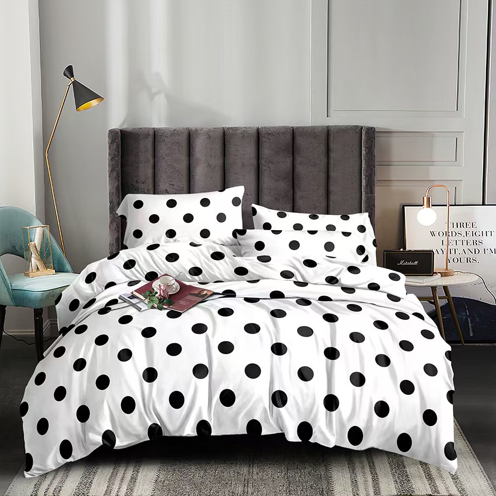 Chic Polka Dot Duvet Set.6by7 Duvet+Bedsheets+4 pillowcases