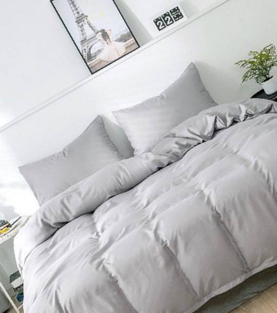 Cloud Grey Minimalist Duvet Cover Set. 4by6 bedsheets+Duvet+2 pillowcases