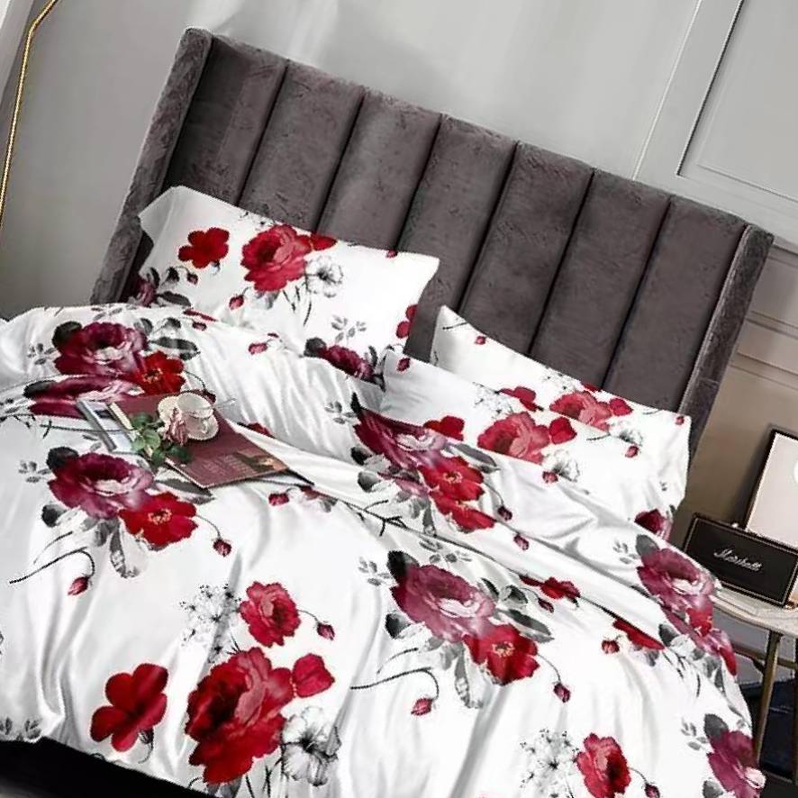 Crimson Bloom Duvet Set 7by7 Duvet+bedsheets+4 pillowcases