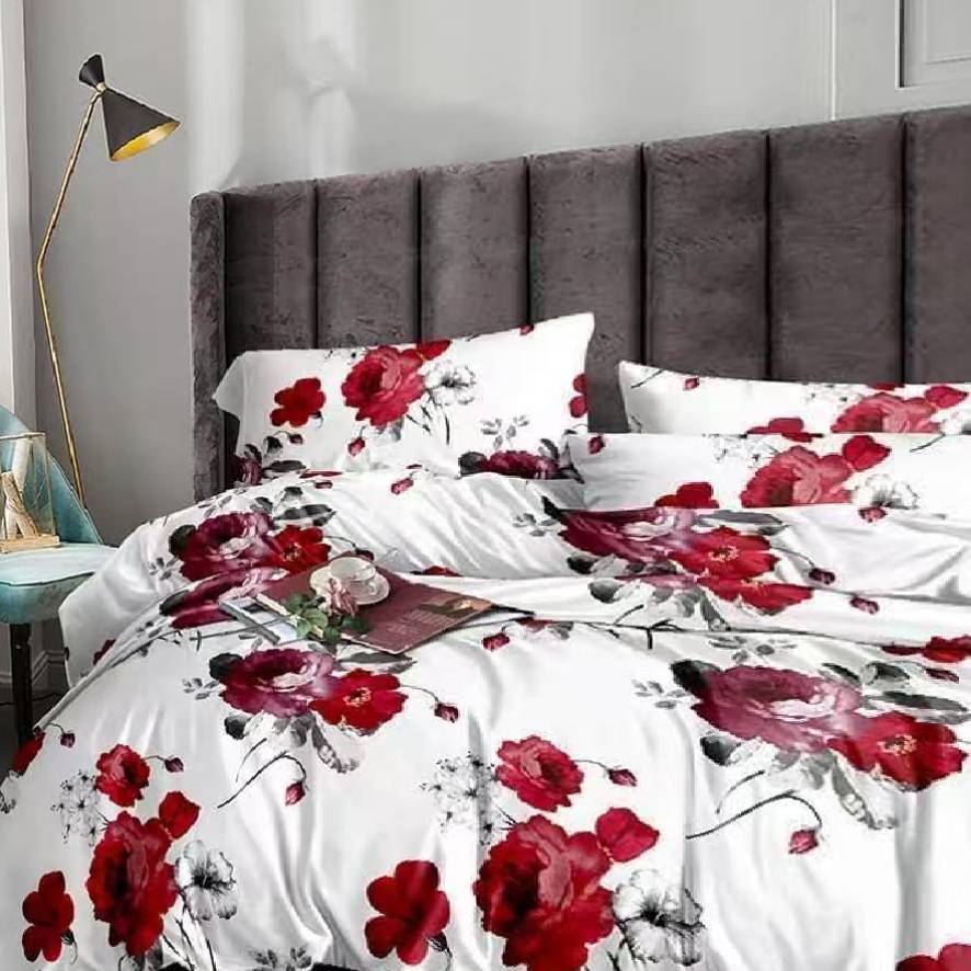 Crimson Bloom Duvet Set 7by7 Duvet+bedsheets+4 pillowcases