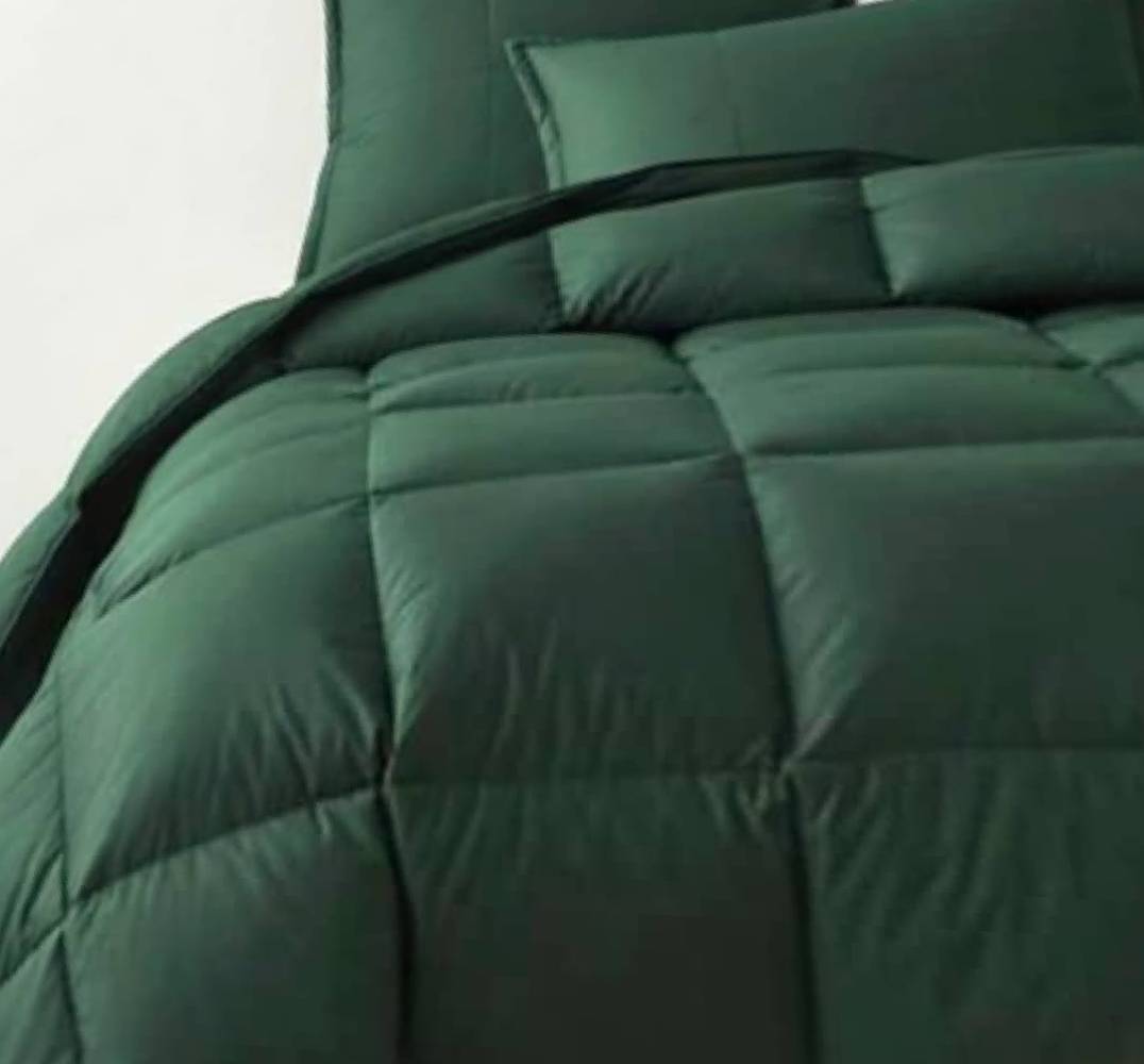 Luxe Forest Green Comforter Set.6by6 Duvet+Bedsheets+4 pillowcases