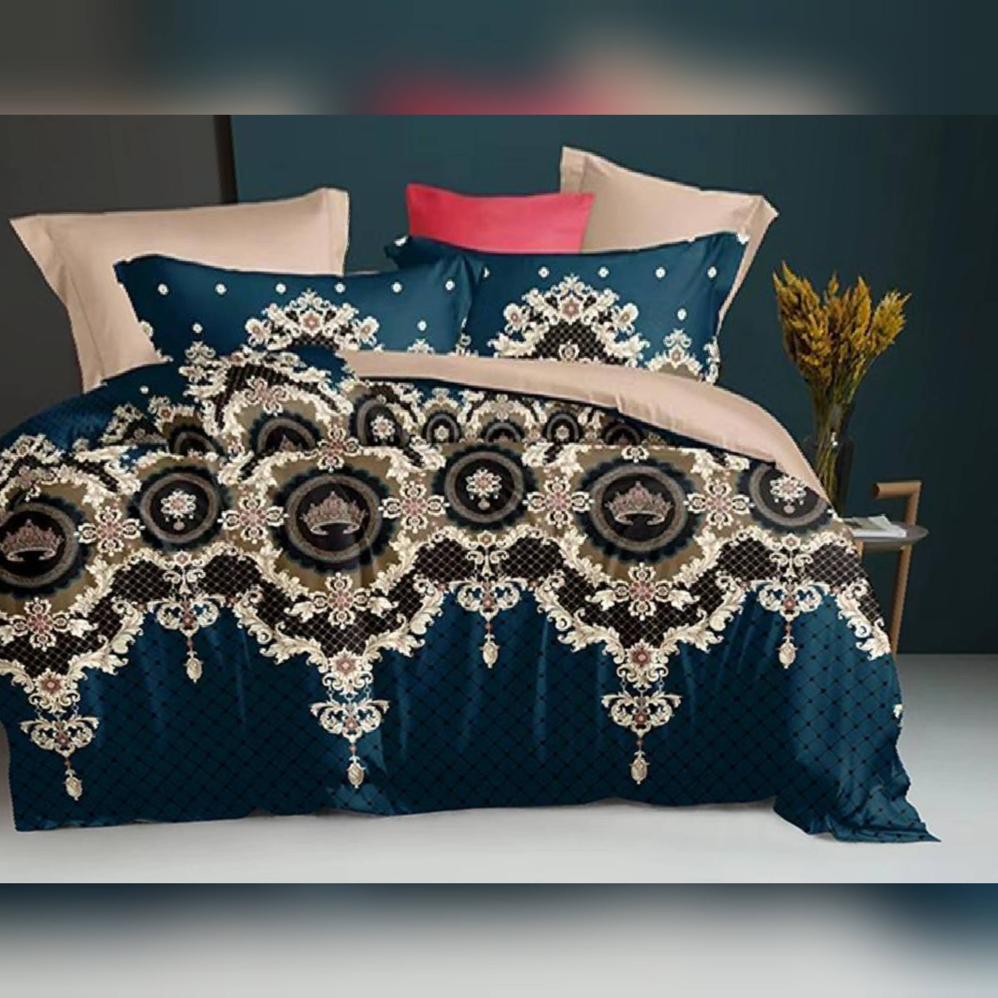 Regal Crown Teal bedsheets and pillowcases 6by6
