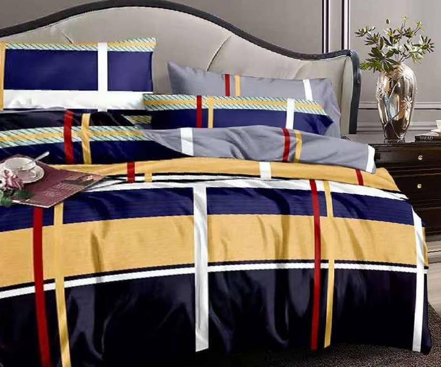 Urban Grid Bedding Set. 4by6 Duvet+bedsheets+2 pillowcases